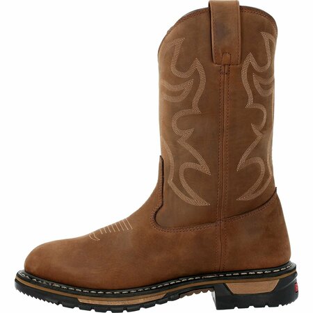 Rocky Original Ride USA Steel Toe Western Boot, BROWN, M, Size 10.5 RKW0419